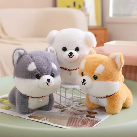 Cute Fluffy Shiba Inu, Bichon & Husky – Kawaii Stuffed Puppy Plushies