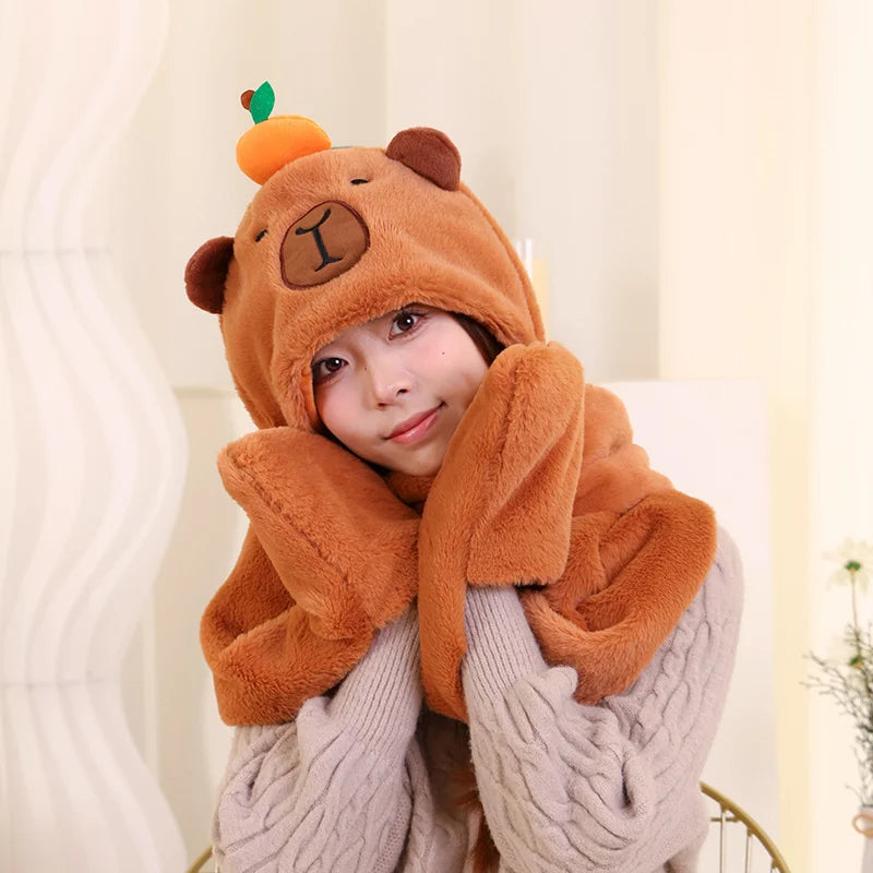 3-in-1 Kids Hoodie Scarf with Gloves - For Endless Cuddles! Teeny Pandas