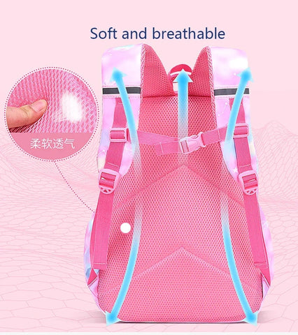 Cute Pink Waterproof Backpack for Girls – Primary School & Teenagers