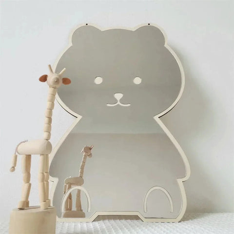 Cute Bear & Rabbit Shape Acrylic Mirror – Kids Room Decorative Wall Decor
