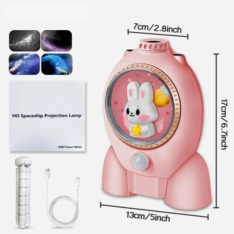 Rocket Galaxy Night Light Projector - 360° Rotate Starry Sky Lamp