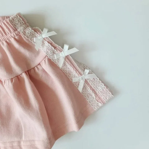 Baby Girls Lace T-Shirt & Skirt Set – Fashionable Kids Summer Two-Piece Outfit
