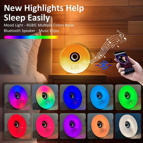 Bluetooth Speaker Alarm Clock - With Sunrise & Sunset Simulation