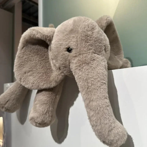 Super Soft Grey Elephant Plush Toy – Flappy Ears Hugging Pillow