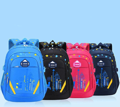 Geometry Pattern Waterproof Children’s Shoulder Backpack for Boys and Girls