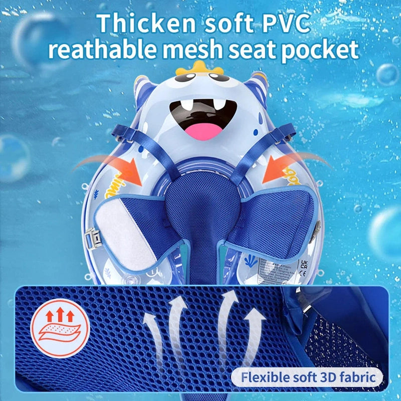 Toddler Inflatable Swim Float with Canopy - Safe Water Fun Teeny Pandas