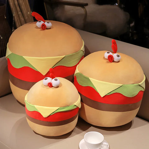 Hamburger Kawaii Cushion - Funny Food Chicken Plush Toy