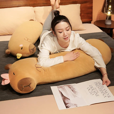Fluffy Sleeping Pillow Capybara Plush Doll - Kawaii Long Capybara Stuffed Toy