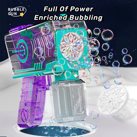Bubble Gun with LED Lights – Automatic Bubble Machine for Kids