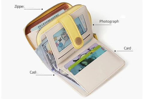 Cute Cat Girls Wallet – Short Zipper Wallet for Women and Students