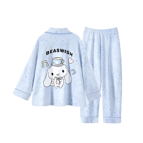 Cute Cinnamoroll & Melody Children Pajama Set – Soft, Warm, and Comfortable Nightwear