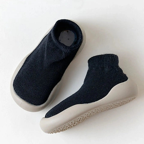 Black Low Sock Shoes - Non-Slip Baby Sock Shoes Teeny Pandas
