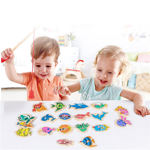 Wooden Magnetic Fishing Toy Set