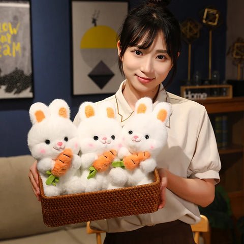 Kawaii Carrot Rabbit Plush Toys – Adorable Bunny Dolls Stuffed Pillows