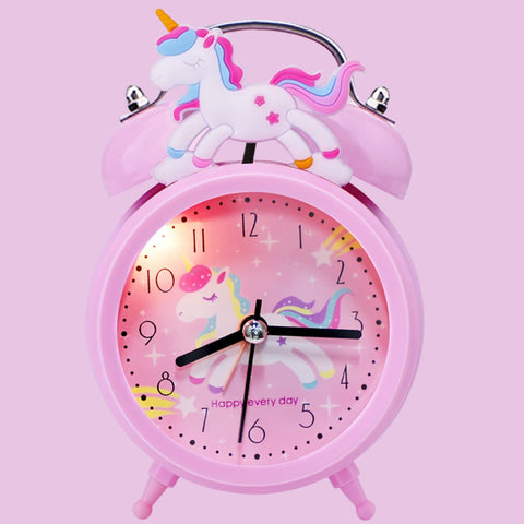 Pink Unicorn Children's Cartoon Alarm Clock - Cute Decoration for Kids Room