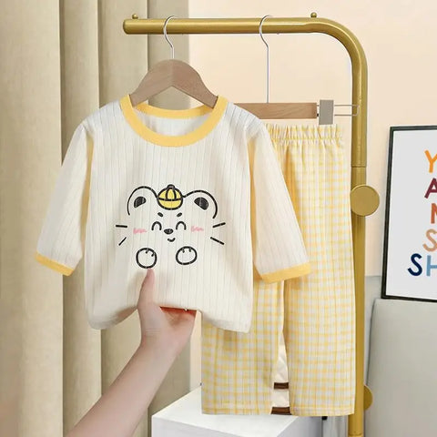 Autumn Casual Children Clothing Set – 2-Piece Pajamas for Kids