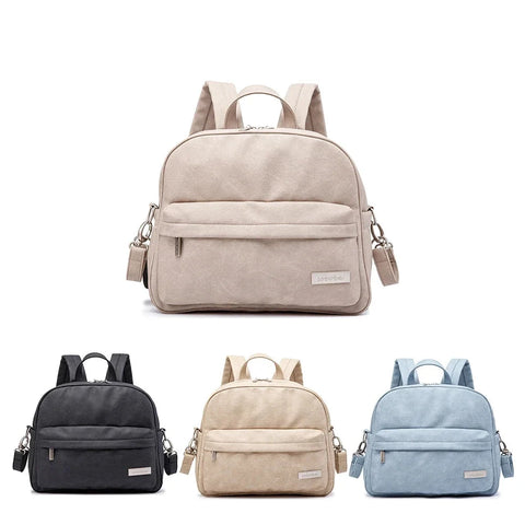 Solid Fashion Nappy Backpack – Waterproof Multi-Function Nappy Changing Bag