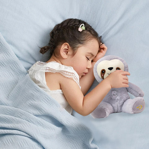 Cute Breathing Sloth Plushie – Baby Soothing Sloth Doll with Sound & Light