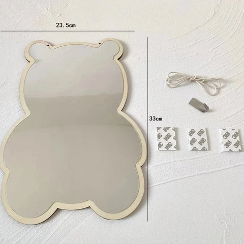 Cute Bear & Rabbit Shape Acrylic Mirror – Kids Room Decorative Wall Decor