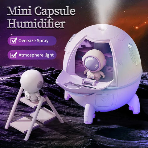 Space Capsule LED Night Light Humidifier - 7 Color Changeable Mood Lamp!