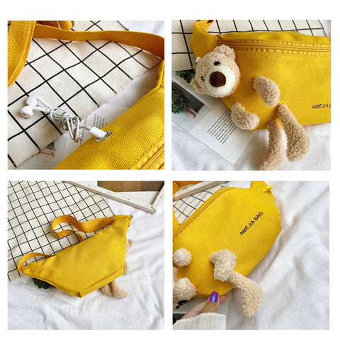 Kids Cartoon Bear Crossbody Waist Bag – Plush Chest Pack for Boys and Girls