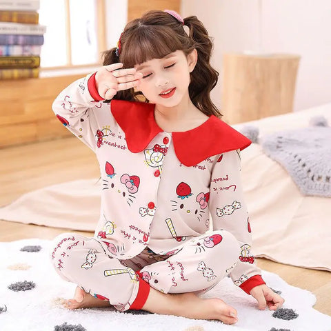 Adorable Girls Pajama Set – Princess Style Sleepwear for Autumn and Winter