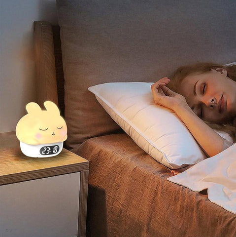 Cute Bunny Digital Alarm Clock - With Night Light for Kids