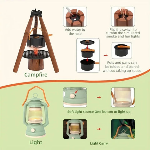 Kids Camping Adventure Toy Set – Complete Outdoor Play Kit Teeny Pandas