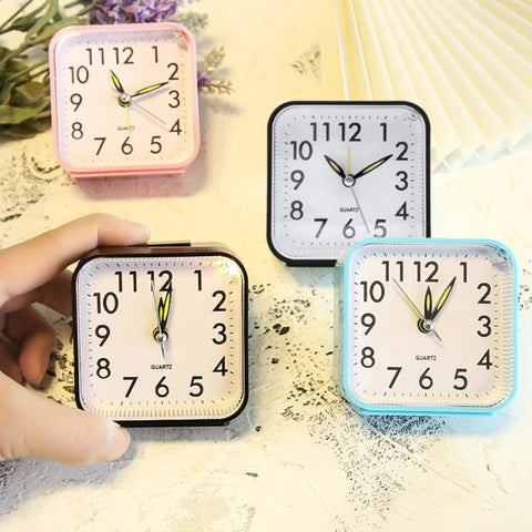Square Analog Display Alarm Clock with Night Light