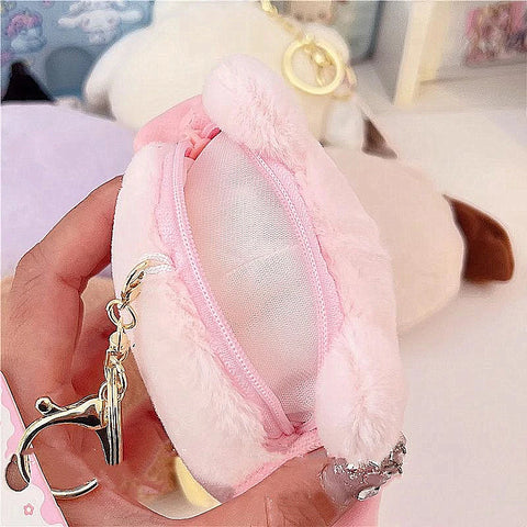 Cartoon Plush Keychain Wallet