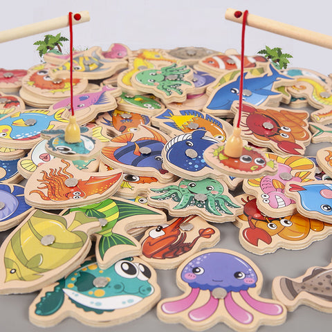 Wooden Magnetic Fishing Toy Set