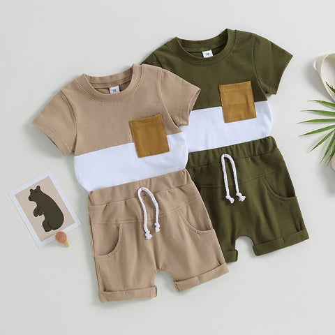 Summer Baby Clothes – Boys T-shirt and Shorts Set – 2Pcs Toddler Casual Sports Tracksuit