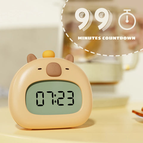 Cute Capybara Kids LED Alarm Clock -With Sleep Trainer & Temperature Display