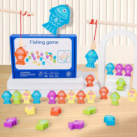 Montessori Wooden Magnetic Fishing Toy – Alphabet & Numeric Educational Game