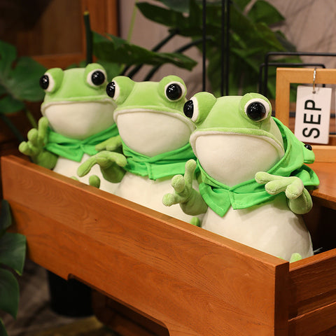 Kawaii Cloak Frog Plush Toy – Soft Stuffed Animal Hug Pillow