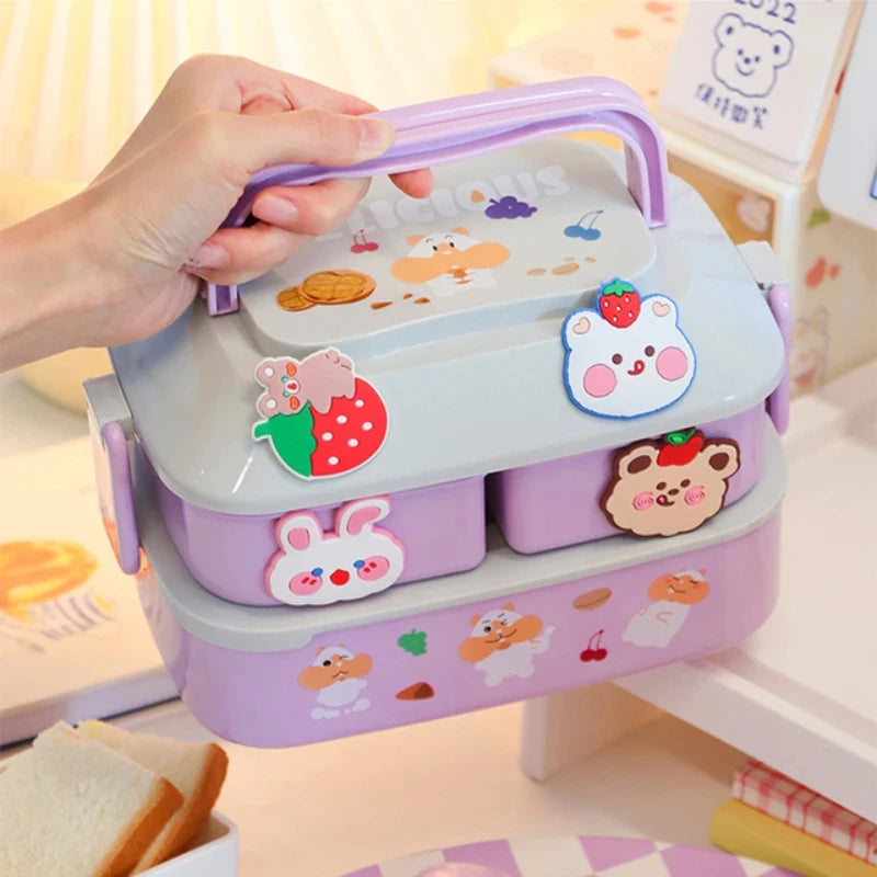 Large-Capacity Bento Lunch Box - Pack Fun, Freshness, and Flavor in Every Bite! Teeny Pandas