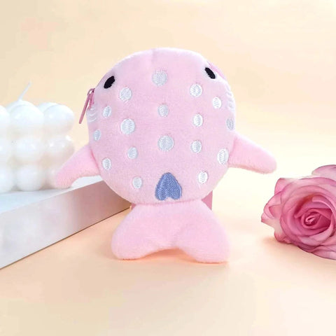 Multicolor Cute Plush Whale Fish Coin Purse for Kids
