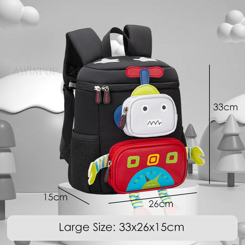 Cartoon Robot School Bags for Boys – Kawaii Backpack for Kids