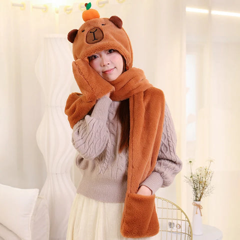 3-in-1 Kids Hoodie Scarf with Gloves - For Endless Cuddles! Teeny Pandas