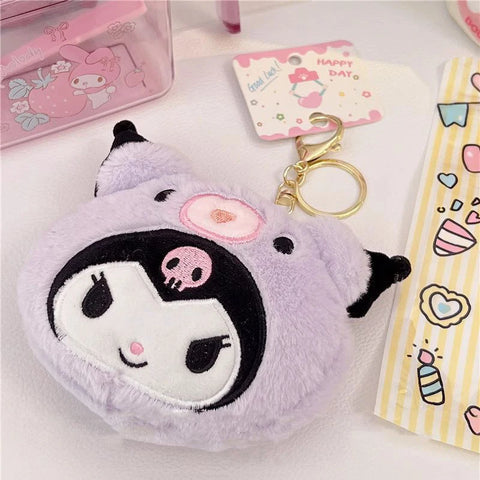 Cartoon Plush Keychain Wallet