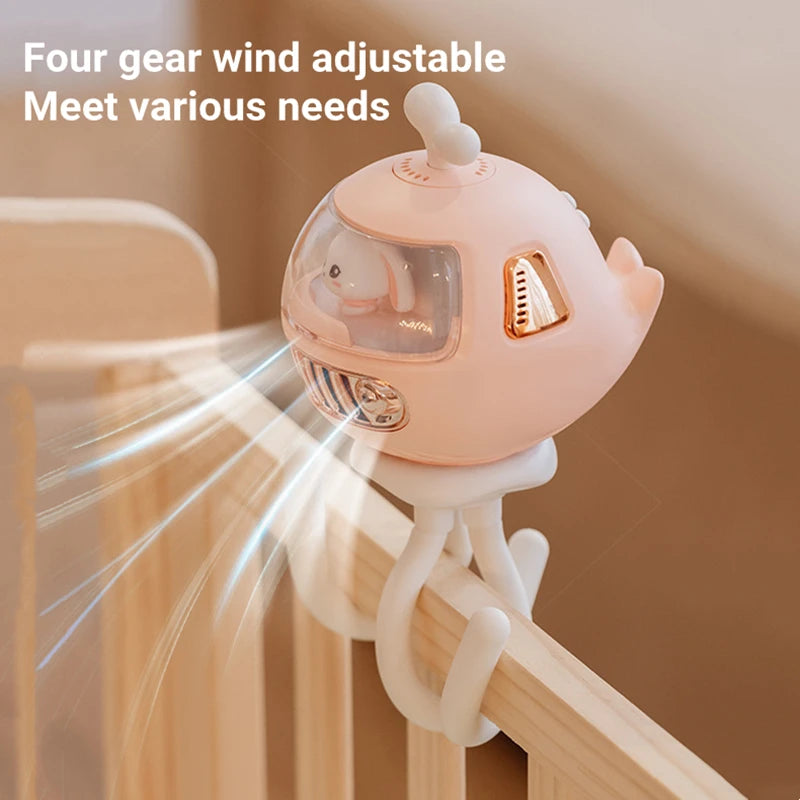 Portable Baby Bunny Stroller Fan - Mosquito Repellant Teeny Pandas