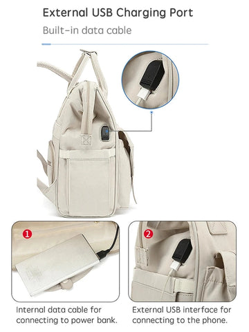 Waterproof Diaper Bag Backpack - Stylish & Functional Baby Travel Essential! Teeny Pandas