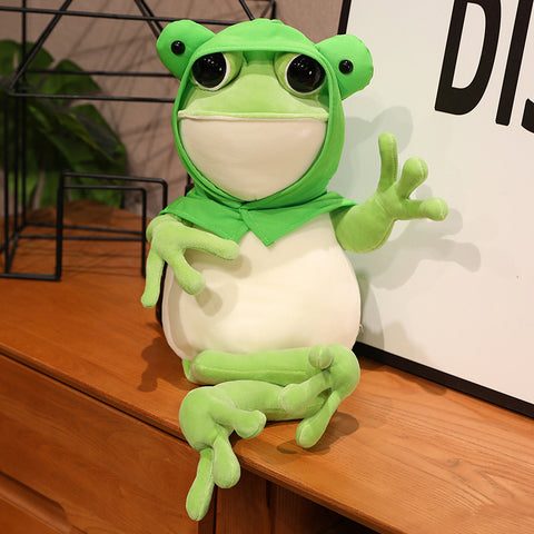 Kawaii Cloak Frog Plush Toy – Soft Stuffed Animal Hug Pillow
