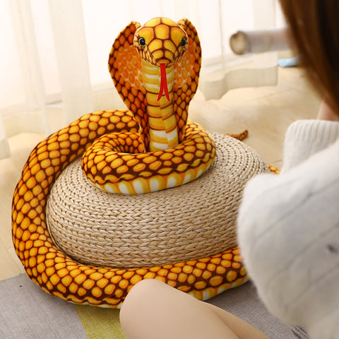 Simulated Colorful Cobra Plush Toy – Stuffed Snake Plushies