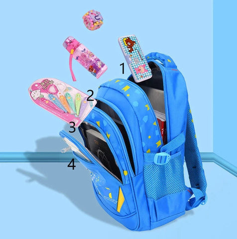 Geometry Pattern Waterproof Children’s Shoulder Backpack for Boys and Girls