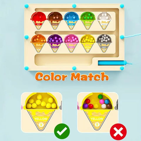 Wooden Magnetic Bead Maze Toy | Montessori Play