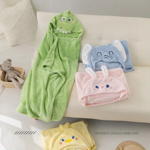 Baby Hooded Towel - Coral Fleece Kids Beach Towel
