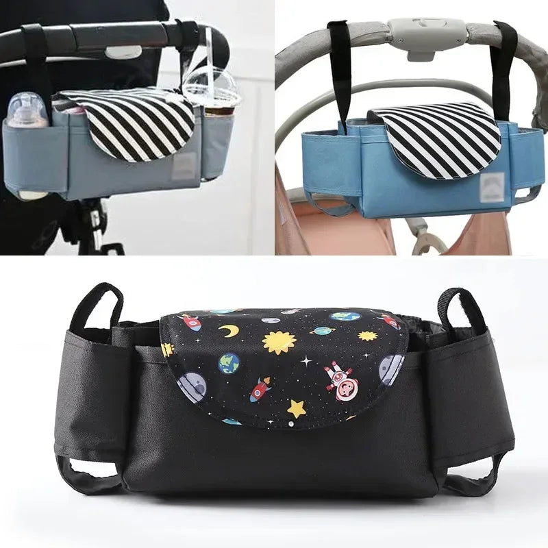 Stroller/Pram Bag Organizer - With Cup Holder Cover Teeny Pandas