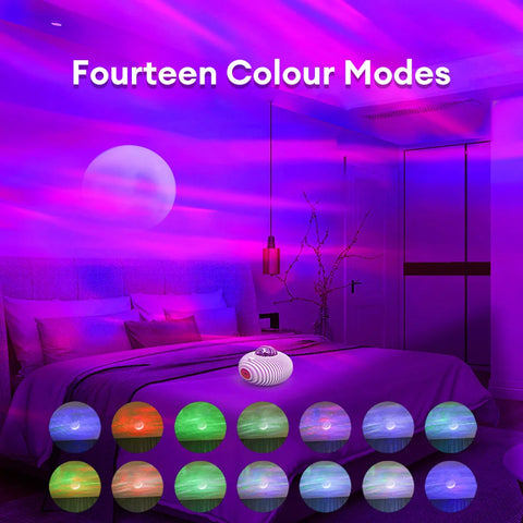 LED Aurora Galaxy Projector Night Lamp - With Bluetooth Speaker