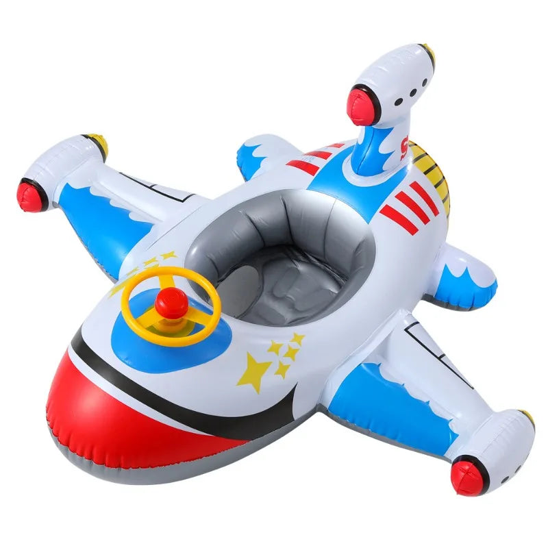 Inflatable Kids Swim Ring – Airplane Pool Float Teeny Pandas